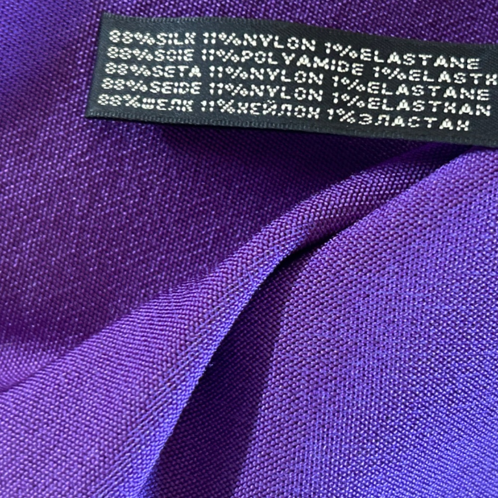 Ralph Lauren Black Label One Shoulder Asymm. Neckline Purple Blouse, Size L - Picture 15 of 15
